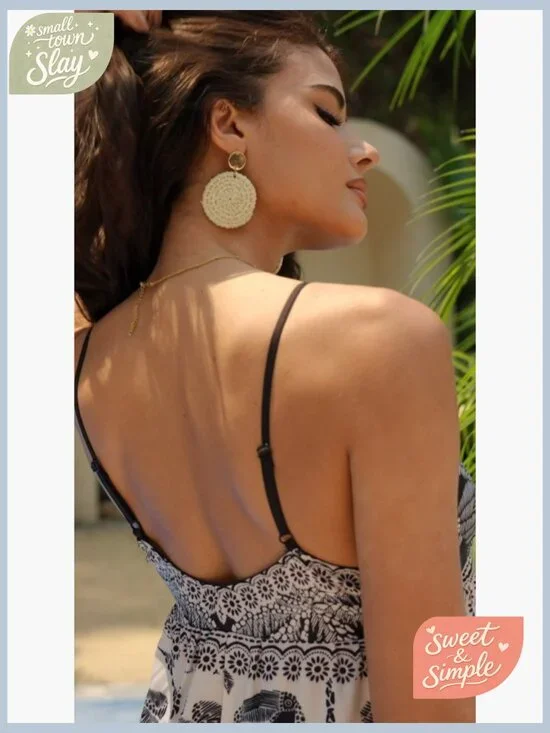 Summer Maxi Sundress Tiered Ruffle Hem Spaghetti Strap Boho Dress - Picture 6 of 6